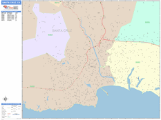 Santa Cruz Digital Map Color Cast Style